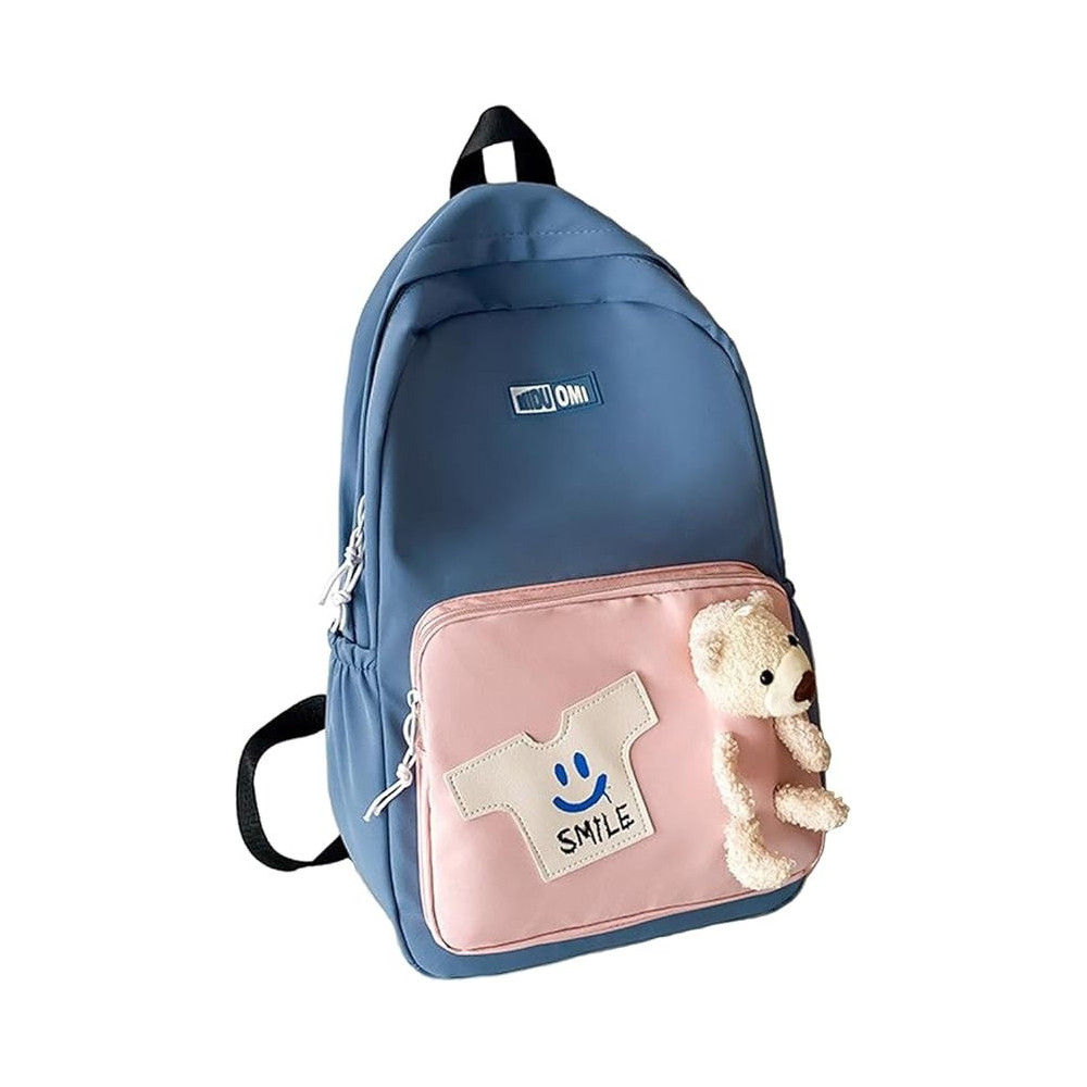 Brain Giggles Middle Student School Bags For Girls Teenager Sweet Cute Bear Oxford Backpack, Blue