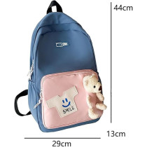 Brain Giggles Middle Student School Bags For Girls Teenager Sweet Cute Bear Oxford Backpack, Blue
