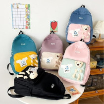 Brain Giggles Middle Student School Bags For Girls Teenager Sweet Cute Bear Oxford Backpack, Blue