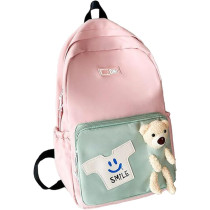 Brain Giggles Middle Student School Bags For Girls Teenager Sweet Cute Bear Oxford Backpack, Pink