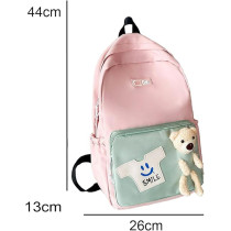 Brain Giggles Middle Student School Bags For Girls Teenager Sweet Cute Bear Oxford Backpack, Pink