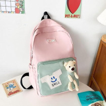 Brain Giggles Middle Student School Bags For Girls Teenager Sweet Cute Bear Oxford Backpack, Pink
