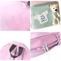 Brain Giggles Middle Student School Bags For Girls Teenager Sweet Cute Bear Oxford Backpack, Pink