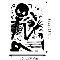 Brain Giggles Ghost Monster Shadow Window Wall Sticker Giant Ghost Witch Skeleton Decal Decor For Halloween Decorations (Black-Skeleton Sticker)