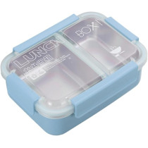 Brain Giggles Stainless Steel 2 Compartments Bento Lunch Box With Removable Inner Tray, Insulated, Leak Proof Bento Box For Kids, Adults, Blue