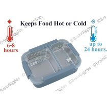 Brain Giggles Stainless Steel 2 Compartments Bento Lunch Box With Removable Inner Tray, Insulated, Leak Proof Bento Box For Kids, Adults, Blue