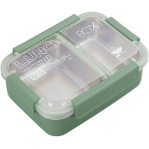 Brain Giggles Stainless Steel 2 Compartments Bento Lunch Box With Removable Inner Tray, Insulated, Leak Proof Bento Box For Kids, Adults, Green