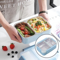 Brain Giggles Stainless Steel 2 Compartments Bento Lunch Box With Removable Inner Tray, Insulated, Leak Proof Bento Box For Kids, Adults, Green