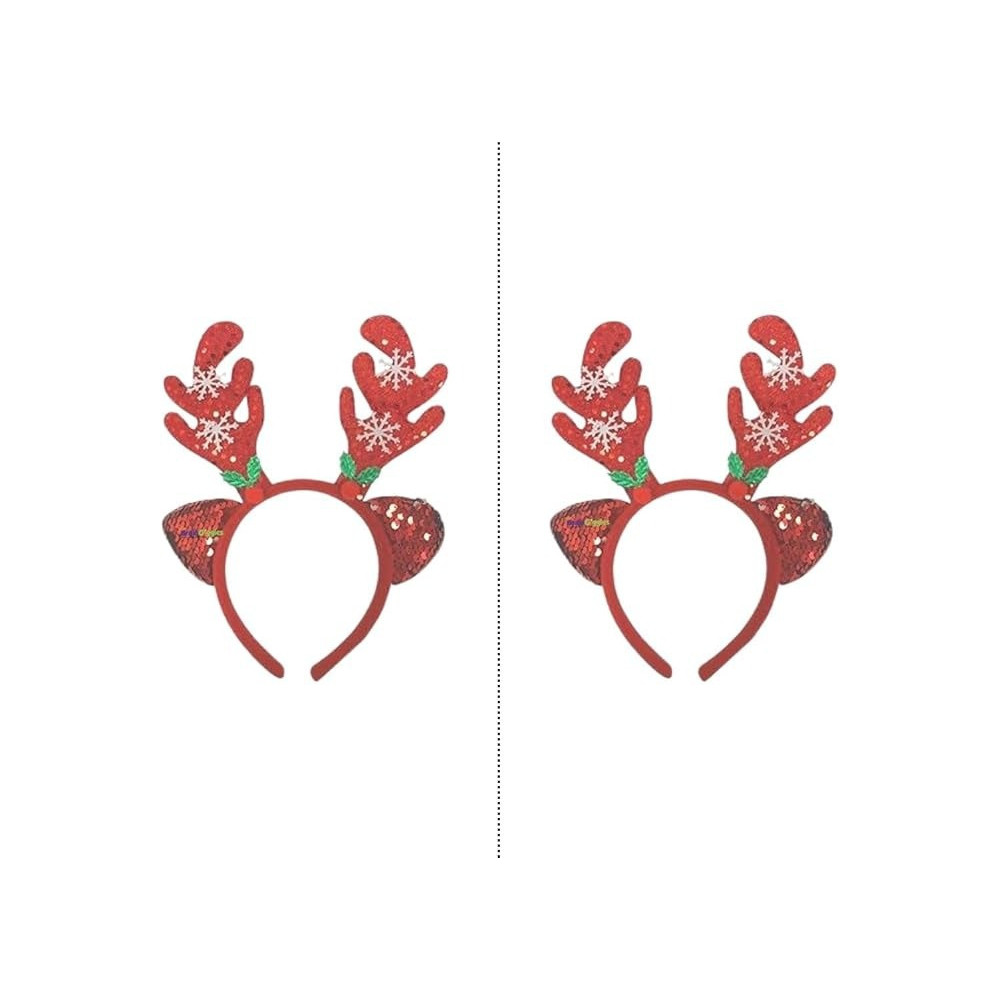 Brain Giggles Christmas Reindeer Antler Headband For Girls Kid Christmas Holiday Season Party Events, Green