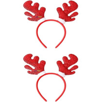 Brain Giggles Christmas Reindeer Antler Headband For Girls Kid Christmas Holiday Season Party Events, Red