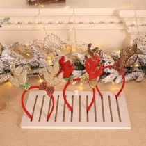 Brain Giggles Christmas Reindeer Antler Headband For Girls Kid Christmas Holiday Season Party Events, Gold/Red/Green