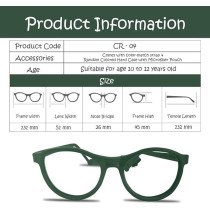 Kids Eyeglasses With Adjustable Strap And Hard Case, Unbreakable, Durable, Flexible Frames, Cr-02, Green