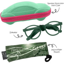Kids Eyeglasses With Adjustable Strap And Hard Case, Unbreakable, Durable, Flexible Frames, Cr-01, Green