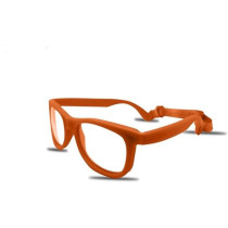 Kids Eyeglasses With Adjustable Strap And Hard Case, Unbreakable, Durable, Flexible Frames, Cr-01, Orange
