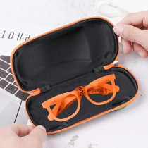 Kids Eyeglasses With Adjustable Strap And Hard Case, Unbreakable, Durable, Flexible Frames, Cr-01, Orange