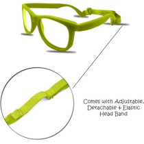 Kids Eyeglasses With Adjustable Strap And Hard Case, Unbreakable, Durable, Flexible Frames, Cr-01, Yellow