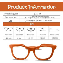 Kids Eyeglasses With Adjustable Strap And Hard Case, Unbreakable, Durable, Flexible Frames, Cr-03, Orange