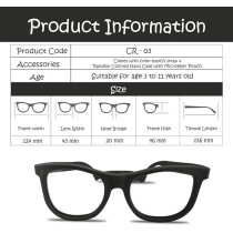 Kids Eyeglasses With Adjustable Strap And Hard Case, Unbreakable, Durable, Flexible Frames, Cr-04, Black
