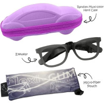 Kids Eyeglasses With Adjustable Strap And Hard Case, Unbreakable, Durable, Flexible Frames, Cr-04, Black