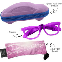 Kids Eyeglasses With Adjustable Strap And Hard Case, Unbreakable, Durable, Flexible Frames, Cr-04, Lilac