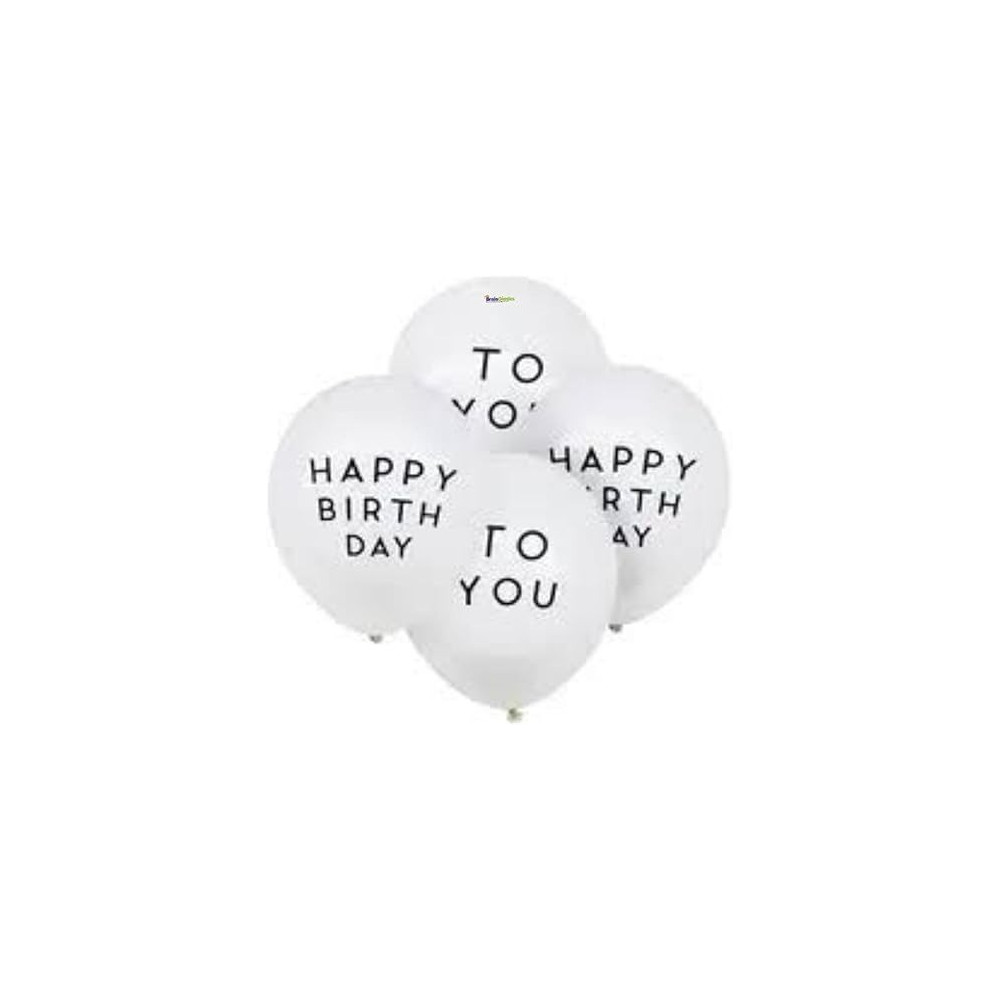 Brain Giggles Happy Birthday And To You Prints 12-Inch Latex Balloon, 16 Pieces