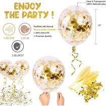 Brain Giggles Printed Balloons Birthday Decoration, 7 Pieces, Gold