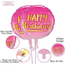 Brain Giggles Printed Balloons Birthday Decoration, 7 Pieces, Pink