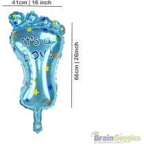 Brain Giggles 1 Piece Baby Foot Baby Shower Decorations, Blue