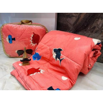 Brain Giggles Kids Comforter With Carry Case 60 x 90 Inch Cotton Blanket For Kids