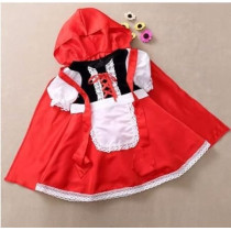 Jade Riding Hood Costume For Girls, White And Red, Medium