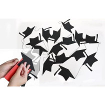 Brain Giggles Graduation Balloons Set Of 42 Pieces, Black And Golden