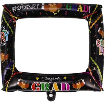 Brain Giggles Graduation Photo Booth Selfie Frame, Black