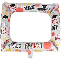 Brain Giggles Graduation Photo Booth Selfie Frame, White