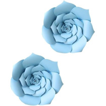 Brain Giggles 2 Pieces 3D Paper Flower Decoration For Wedding Birthday Home Party Celebration, Blue