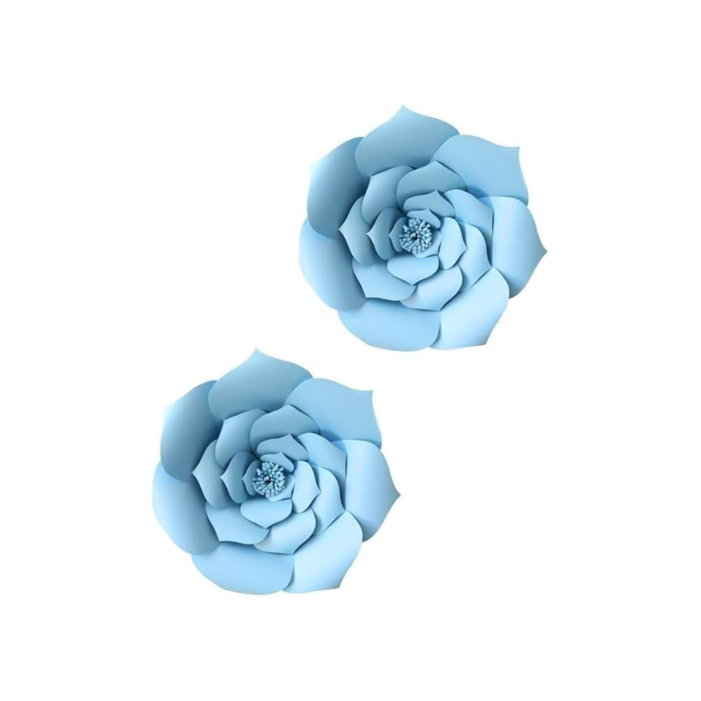 Brain Giggles 2 Pieces 3D Paper Flower Decoration For Wedding Birthday Home Party Celebration, Blue