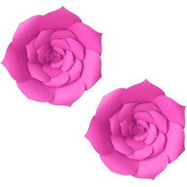 Brain Giggles 2 Pieces 3D Paper Flower Decoration For Wedding Birthday Home Party Celebration, Dark Pink
