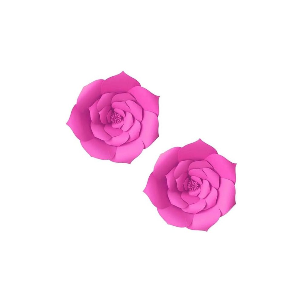 Brain Giggles 2 Pieces 3D Paper Flower Decoration For Wedding Birthday Home Party Celebration, Dark Pink