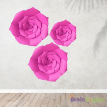 Brain Giggles 2 Pieces 3D Paper Flower Decoration For Wedding Birthday Home Party Celebration, Dark Pink