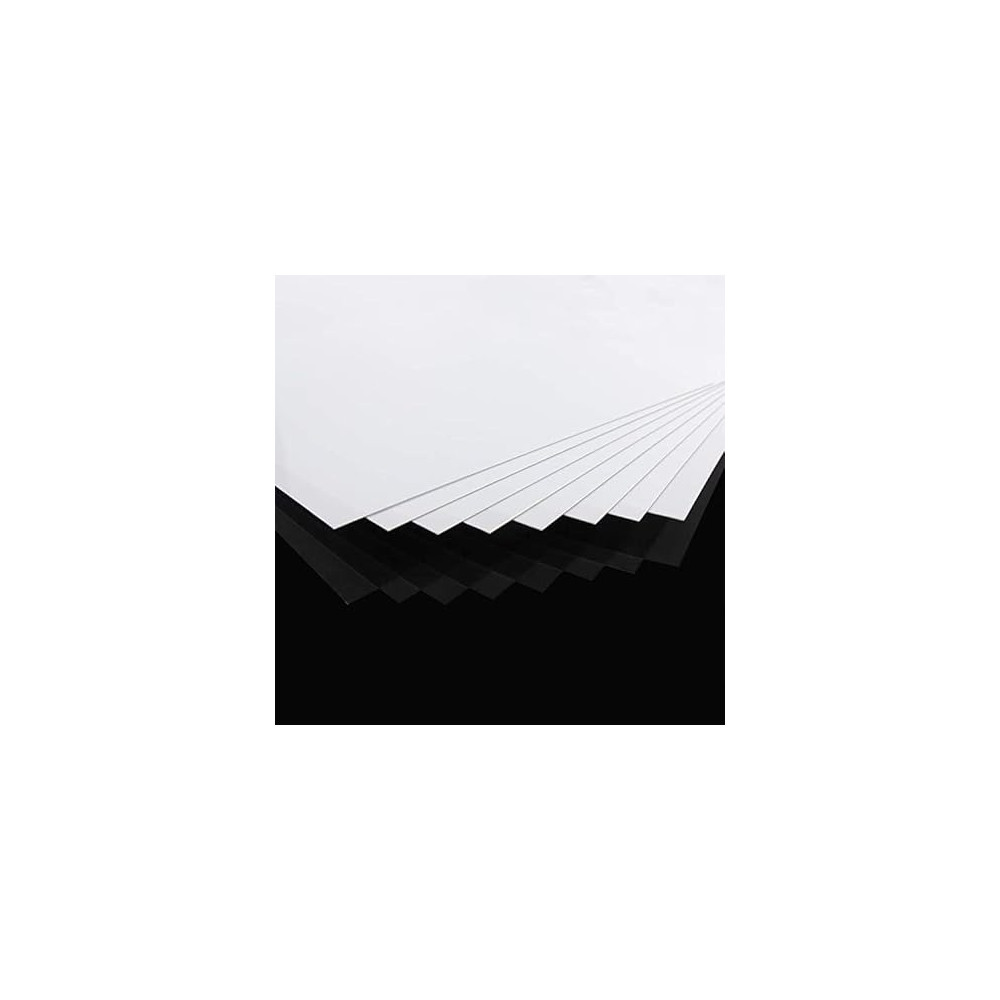 White ABS Sheet 44 x 44 Cm 1 mm Thickness High Tensile And Impact Strength Moldable Plastic Material For Crafts