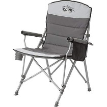Core Equipment Alloy Steel Folding Padded Hard Arm Chair, Grey