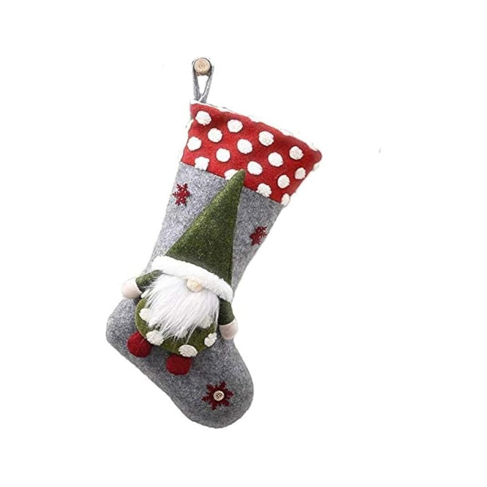 Brain Giggles Christmas Stocking For Holiday Home Decoration Gift Socks Ornament Bags, Grey