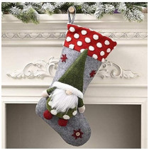 Brain Giggles Christmas Stocking For Holiday Home Decoration Gift Socks Ornament Bags, Grey