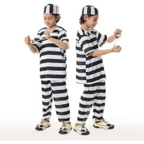 Brain Giggles Striped Zombie Prisoner Costume For Kids, Medium
