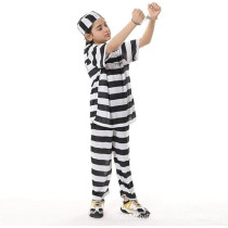 Brain Giggles Striped Zombie Prisoner Costume For Kids, Medium