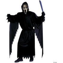 Brain Giggles Scream Ghost Face Fancy Dress Costume With Mask For Men And Women, Black, Extra Large