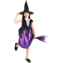 Brain Giggles Witch Dress Costume With Hat Perfect For Halloween, Purple, Large