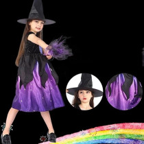 Brain Giggles Witch Dress Costume With Hat Perfect For Halloween, Purple, Large