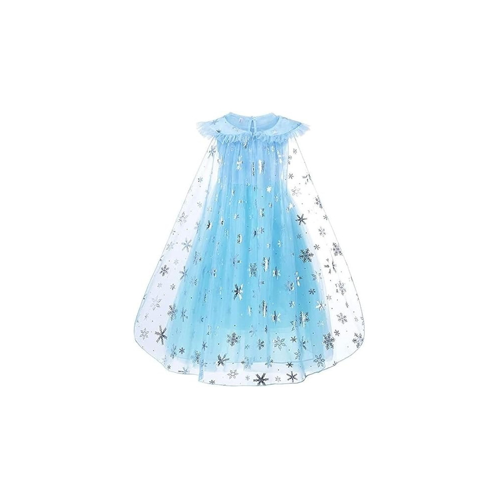 Brain Giggles Princess Elsa Dress For Girls, Sky Blue, Medium