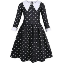 Brain Giggles Wednesday Addams Black Dress With Sling Purse Kid's Costume For Halloween, Cosplay, Fancy Dress And Party Dress, Extra Large