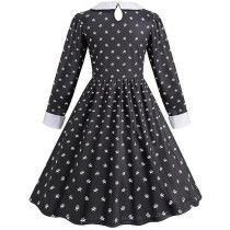 Brain Giggles Wednesday Addams Black Dress With Sling Purse Kid's Costume For Halloween, Cosplay, Fancy Dress And Party Dress, Extra Large